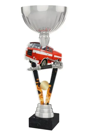Akrylátová trofej ACUPSILVM50 | Hasiči Výška cm: 33, Průměr cm: 12, Podstavec: bílý