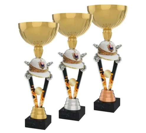 Akrylátová trofej ACUPGOLD M56 | Hasiči Výška cm: 33, Průměr cm: 12, Barva: bronz, Podstavec: bílý