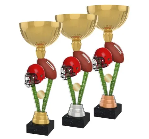 Akrylátová trofej ACUPGOLD M29 | Americký fotbal Výška cm: 33, Průměr cm: 12, Barva: bronz, Podstavec: černý