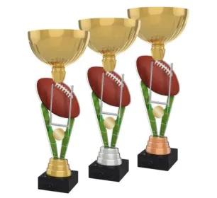Akrylátová trofej ACUPGOLD M30 | Americký fotbal Výška cm: 37, Průměr cm: 14, Barva: bronz, Podstavec: černý