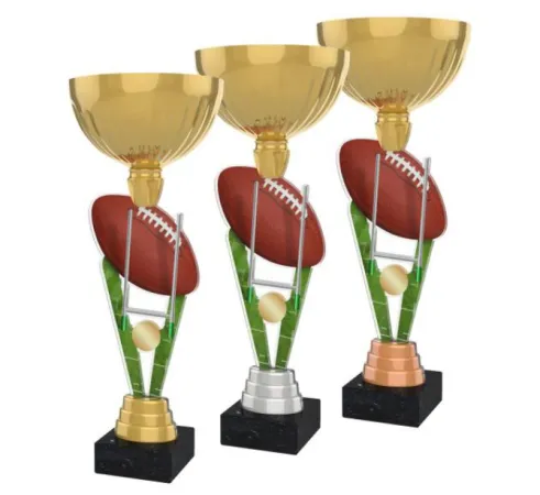 Akrylátová trofej ACUPGOLD M30 | Americký fotbal Výška cm: 37, Průměr cm: 14, Barva: bronz, Podstavec: bílý