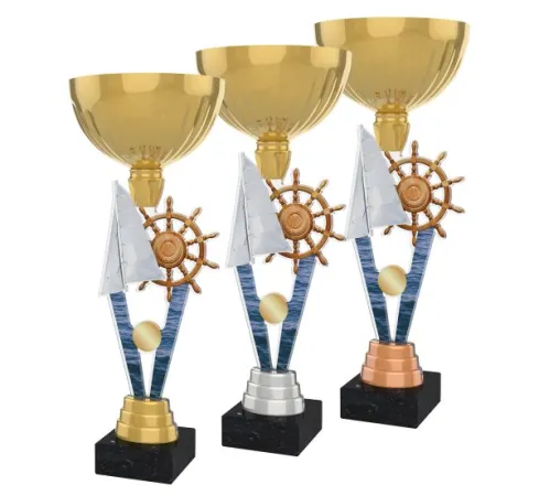 Akrylátová trofej ACUPGOLD M37 | Vodní sporty Výška cm: 37, Průměr cm: 14, Barva: bronz, Podstavec: bílý