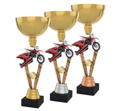 Akrylátová trofej ACUPGOLD M42 | Motorsport Výška cm: 33, Průměr cm: 12, Barva: bronz, Podstavec: černý