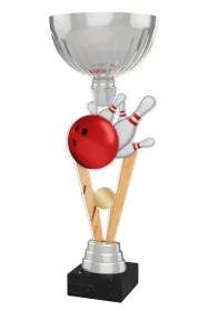 Akrylátová trofej ACUPSILVM06 | Bowling Výška cm: 37, Průměr cm: 14, Podstavec: černý