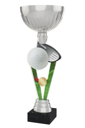 Akrylátová trofej ACUPSILVM07 | Golf Výška cm: 37, Průměr cm: 14, Podstavec: černý