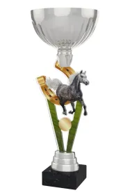 Akrylátová trofej ACUPSILVM11 | Jezdectví Výška cm: 37, Průměr cm: 14, Podstavec: bílý