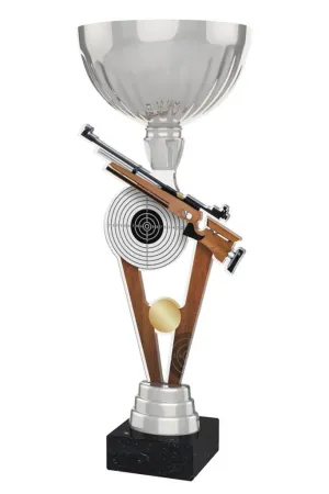 Akrylátová trofej ACUPSILVM14 | Střelba Výška cm: 37, Průměr cm: 14, Podstavec: bílý