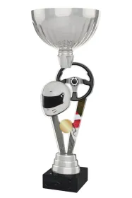 Akrylátová trofej ACUPSILVM18 | Motorsport Výška cm: 37, Průměr cm: 14, Podstavec: bílý