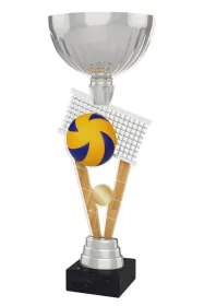 Akrylátová trofej ACUPSILVM19 | Volejbal Výška cm: 37, Průměr cm: 14, Podstavec: černý