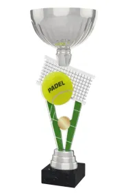 Akrylátová trofej ACUPSILVM20 | Padel Výška cm: 37, Průměr cm: 14, Podstavec: černý