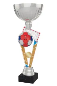 Akrylátová trofej ACUPSILVM21 | Házená Výška cm: 37, Průměr cm: 14, Podstavec: bílý