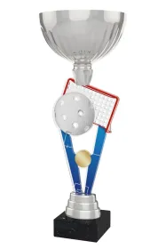 Akrylátová trofej ACUPSILVM23 | Florbal Výška cm: 35, Průměr cm: 12, Podstavec: bílý