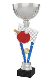 Akrylátová trofej ACUPSILVM25 | Stolní tenis Výška cm: 37, Průměr cm: 14, Podstavec: bílý