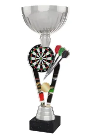 Akrylátová trofej ACUPSILVM27 | Šipky Výška cm: 37, Průměr cm: 14, Podstavec: černý