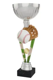 Akrylátová trofej ACUPSILVM31 | Baseball Výška cm: 37, Průměr cm: 14, Podstavec: černý