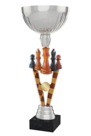 Akrylátová trofej ACUPSILVM32 | Šachy Výška cm: 33, Průměr cm: 12, Podstavec: černý