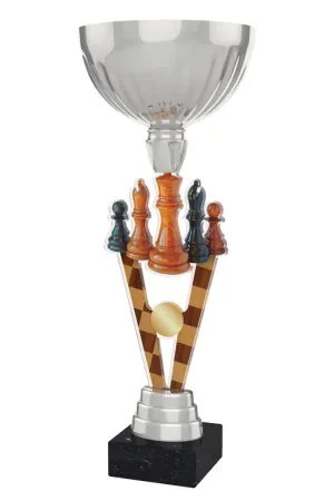 Akrylátová trofej ACUPSILVM32 | Šachy Výška cm: 35, Průměr cm: 12, Podstavec: bílý