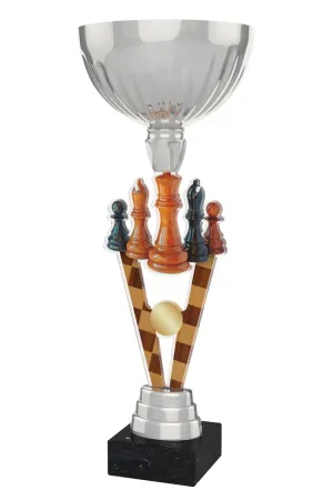 Akrylátová trofej ACUPSILVM32 | Šachy Výška cm: 35, Průměr cm: 12, Podstavec: bílý