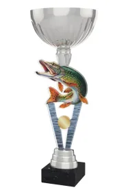 Akrylátová trofej ACUPSILVM39 | Rybaření Výška cm: 37, Průměr cm: 14, Podstavec: bílý