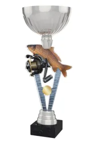 Akrylátová trofej ACUPSILVM40 | Rybaření Výška cm: 37, Průměr cm: 14, Podstavec: bílý