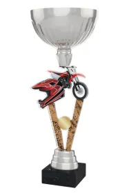 Akrylátová trofej ACUPSILVM42 | Motorsport Výška cm: 37, Průměr cm: 14, Podstavec: bílý