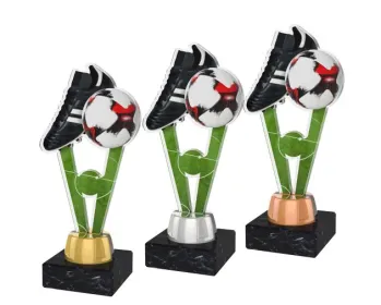 Akrylátová trofej ACUTMINIM45 | Fotbal Výška cm: 15, Barva: bronz, Podstavec: bílý