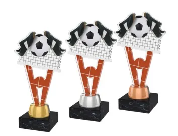 Akrylátová trofej ACUTMINIM44 | Nohejbal Výška cm: 17, Barva: stříbro, Podstavec: černý