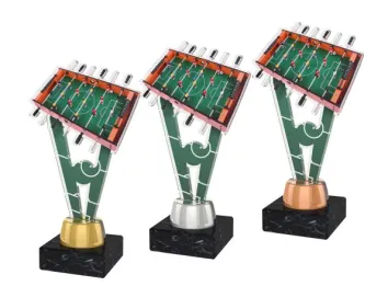 Akrylátová trofej ACUTMINIM43 | Stolní fotbal Výška cm: 17, Barva: stříbro, Podstavec: černý