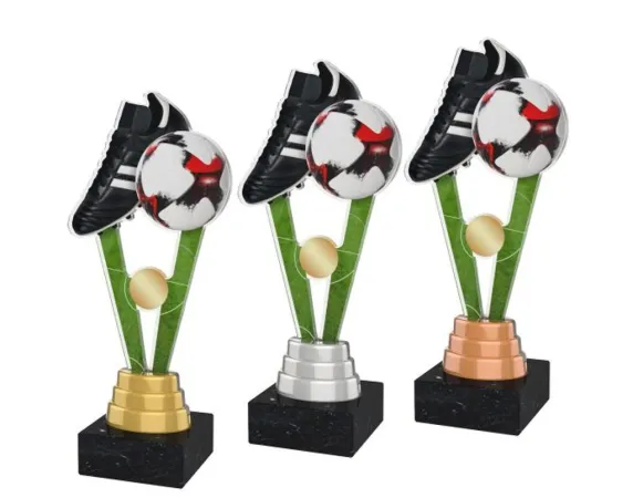 Akrylátová trofej ACUTM45 | Fotbal Výška cm: 25, Barva: bronz, Podstavec: bílý