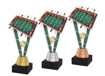 Akrylátová trofej ACUTM43 | Stolní fotbal Výška cm: 24, Barva: stříbro, Podstavec: bílý