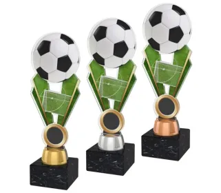 Akrylátová trofej ACUV001 | Fotbal Výška cm: 18, Barva: bronz, Podstavec: černý