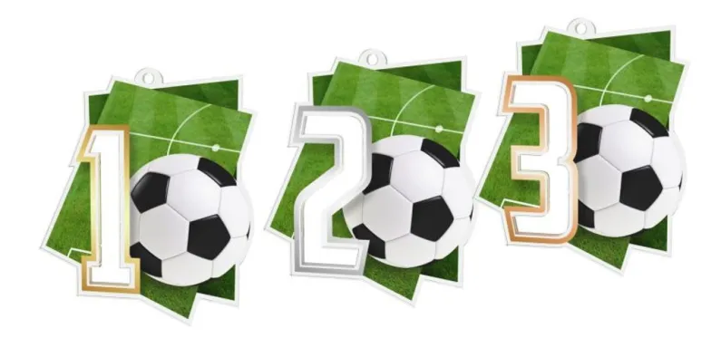 Akrylátová medaile MDAF0017 | Fotbal Stuha: ST13, Průměr cm: 8, Barva: zlato