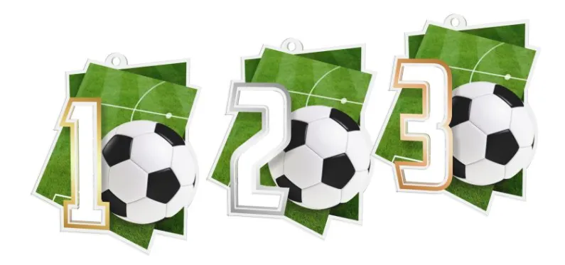 Akrylátová medaile MDAF0017 | Fotbal Stuha: ST13, Průměr cm: 8, Barva: zlato