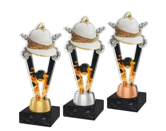 Akrylátová trofej ACUTMINIM57 | Hasiči Výška cm: 17, Barva: stříbro, Podstavec: černý