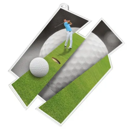 Akrylátová medaile MDAZ0011M4 | Golf Průměr cm: 9, Stuha: ST11