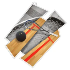 Akrylátová medaile MDAZ0011M8 | Squash Průměr cm: 8, Stuha: ST12