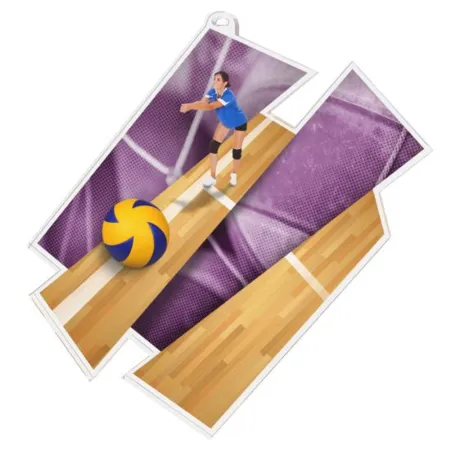 Akrylátová medaile MDAZ0011M11 | Volejbal Průměr cm: 8, Stuha: ST9