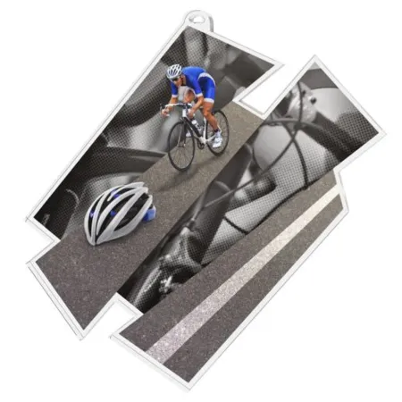 Akrylátová medaile MDAZ0011M17 | Cyklistika Průměr cm: 8, Stuha: ST15