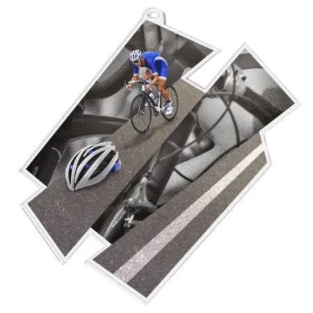 Akrylátová medaile MDAZ0011M17 | Cyklistika Průměr cm: 8, Stuha: ST15