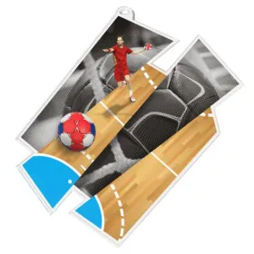 Akrylátová medaile MDAZ0011M28 | Házená Průměr cm: 8, Stuha: ST1