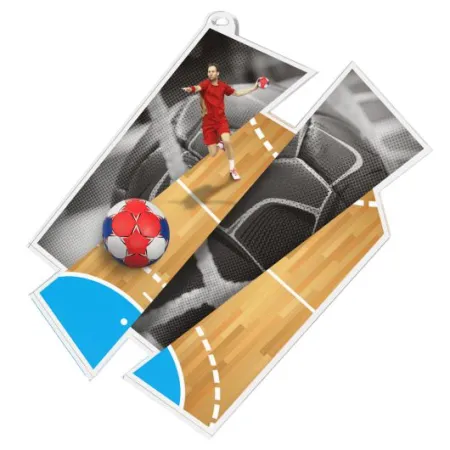 Akrylátová medaile MDAZ0011M28 | Házená Průměr cm: 9, Stuha: ST8