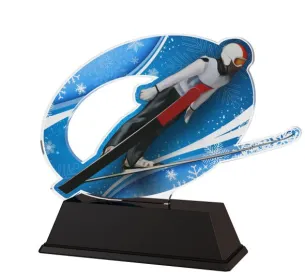 Akrylátová trofej ACLC001M1 | Skoky na lyžích Výška cm: 13, Šířka cm: 15
