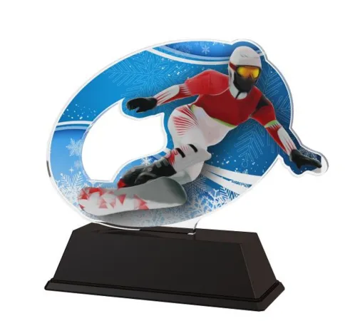 Akrylátová trofej ACLC001M3 | Snowboard Výška cm: 11, Šířka cm: 11