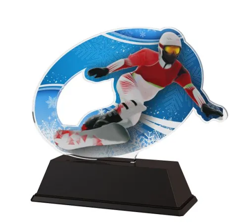 Akrylátová trofej ACLC001M3 | Snowboard Výška cm: 11, Šířka cm: 11