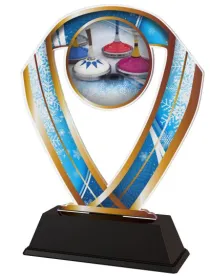 Akrylátová trofej ACRCSM1 | Eisstock Barva: zlato, Výška cm: 18, Šířka cm: 14