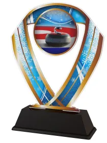 Akrylátová trofej ACRCSM2 | Curling Barva: bronz, Výška cm: 16, Šířka cm: 12