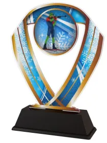 Akrylátová trofej ACRCSM8 | Biatlon Barva: zlato, Výška cm: 18, Šířka cm: 14