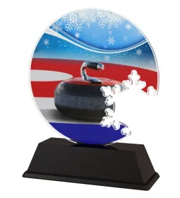 Akrylátová trofej CBCUS002M2 | Curling Výška cm: 17, Šířka cm: 12