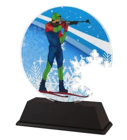 Akrylátová trofej CBCUS002M8 | Biatlon Výška cm: 13, Šířka cm: 10