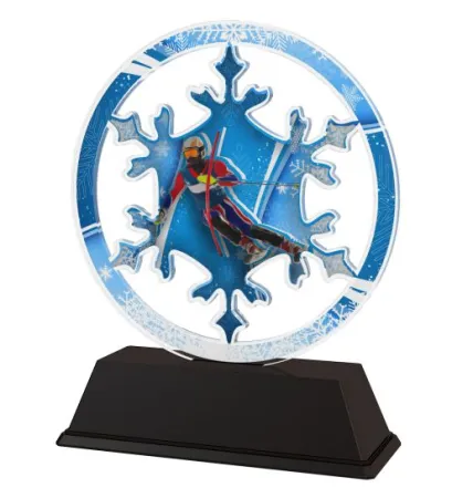 Akrylátová trofej CBCUS003M4 | Sjezdové lyžování Výška cm: 13, Šířka cm: 10